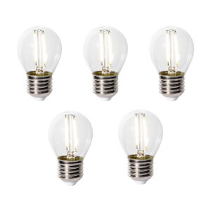 5 Darabos E27 Dimmelhető Led Izzókészlet P45 Átlátszó Üveg 3W 250 Lm 3000K – Luedd