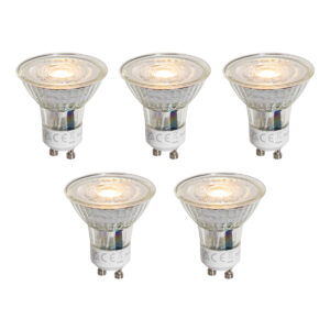 5 Darabos Gu10 50 Mm-Es Led Izzókészlet Átlátszó 1W 80 Lm 2200K – Luedd