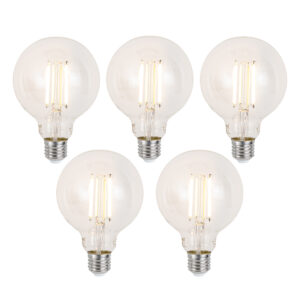 5 Db Okos E27 Dimmelhető Led Izzó G95 Átlátszó 7W 806Lm 2700-6500K – Luumr