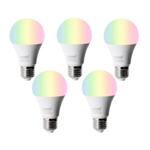 5 db Okos E27 LED izzó A60 Matt RGBW 9W 806lm 2700-6500K – LUUMR