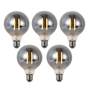 5 db Okos E27 Dimmelhető LED Izzó G95 Füst 4.9W 150lm 1800K – LUUMR