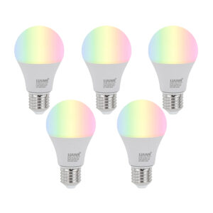 5 db E27 Dimmelhető LED Izzók A60 Opál 9W 806lm 2700-6500K – LUUMR