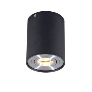 Fekete És Acél Spotlámpa Forgatható És Dönthető - Rondoo Up – Qazqa