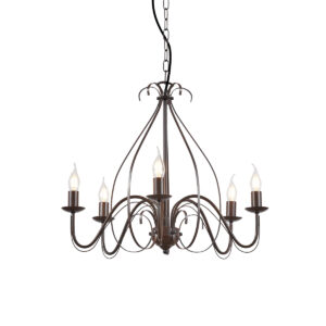 Klasszikus csillár rozsdabarna 5-lámpás - Giuseppe – QAZQA