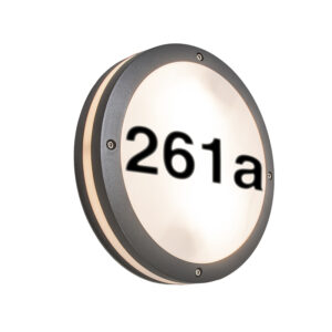 Kültéri Fali Lámpa Antracit Házszámmal Ip54 - Glow – Qazqa