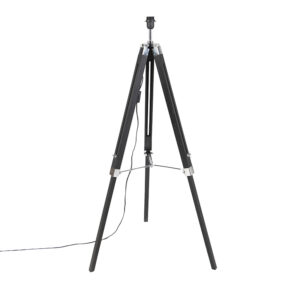 Állólámpa Fekete Árnyékoló Nélkül - Tripod – Qazqa
