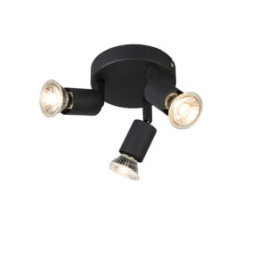 Ipari spotlámpa fekete dönthető kerek 3-lámpás - Jeany – QAZQA