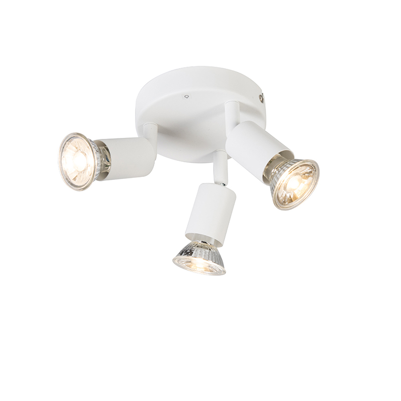Modern Fehér Spotlámpa Dönthető Kerek 3-Lámpás - Jeany – Qazqa