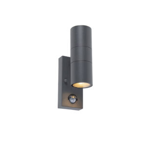 Kültéri Fali Lámpa Antracit Mozgásérzékelővel 2 Lámpás Ip44 - Duo – Qazqa