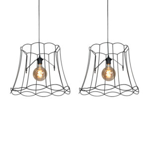 2 Db Retro Lógólámpa Szett Fekete 50 Cm - Granny Frame – Qazqa