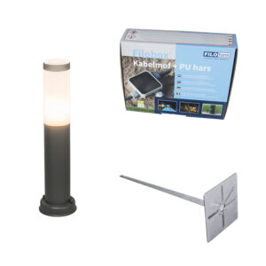 Kültéri Lámpaoszlop Antracit 45 Cm Ip44 - Rox Talp És Kábelcsatlakozóval – Qazqa