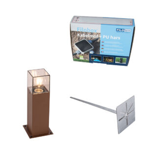 Kültéri Lámpa 30 Cm Rozsdabarna Talpvillával És Kábelcsatlakozóval - Denmark – Qazqa