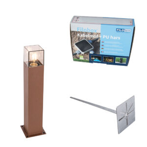 Kültéri Lámpa 50 Cm Rozsdabarna Talp És Kábelcsatlakozóval - Denmark – Qazqa