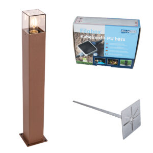 Kültéri Lámpa 70 Cm Rozsdabarna Talp És Kábelbekötővel - Denmark – Qazqa