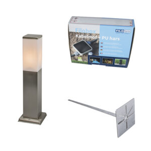 Kültéri Lámpa Acél 45Cm Ip44 - Malios Talp- És Kábelbekötővel – Qazqa