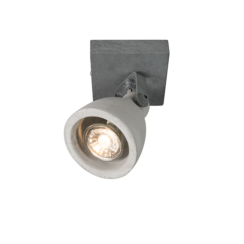 4 Db-Os Ipari Spotlámpa Szett Szürke Beton 1-Lámpás - Creto – Qazqa