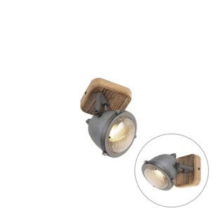 Ipari Reflektor Lámpa Acélból És Fával