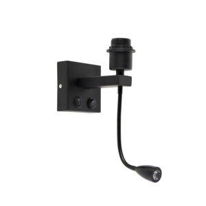 Modern Fekete Fali Lámpa Rugalmas Karral - Brescia Combi – Qazqa