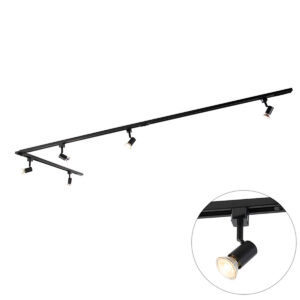 Modern Fekete Sínrendszer 5 Spotlámpával