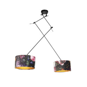 Függőlámpa Fekete Bársony Árnyékolókkal