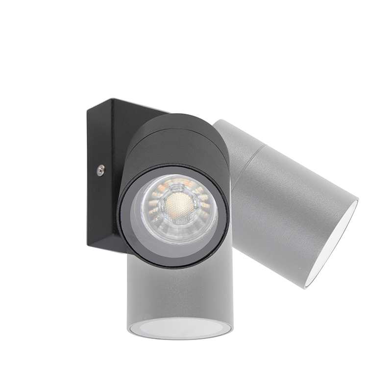 Kültéri Fali Lámpa Fekete Állítható Ip44 - Solo – Qazqa