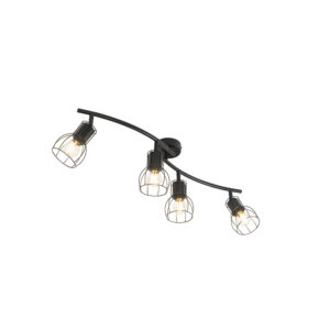 Modern Fekete Mennyezeti Spotlámpa 86 Cm 4-Lámpás - Botu – Qazqa