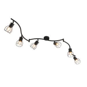 Modern fekete mennyezeti spotlámpa 145 cm 6-lámpás - Botu – QAZQA