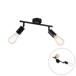 Modern Fekete Reflektor 2-Lámpás Állítható - Facil – Qazqa