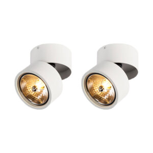 2 Db Modern Fehér Kerek Állítható Reflektor - Go Nine – Qazqa