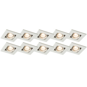 10 Db Fehér Beépíthető Spotlámpa Állítható - Qure – Qazqa