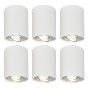 6 Db-Os Készlet Forgatható És Dönthető Fehér Spotlámpával - Rondoo 1 Up – Qazqa