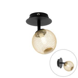 Spotlámpa Fekete Arannyal Állítható - Athens Wire – Qazqa