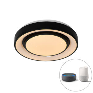 Modern Mennyezeti Lámpa Fekete 38 Cm Led-Del És Rgb-Vel - Jochie – Qazqa