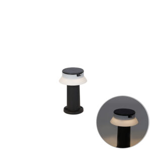 Álló Kültéri Lámpa Fekete Led-Del És Dimmerrel Ip55 Napelemes - Felice – Qazqa