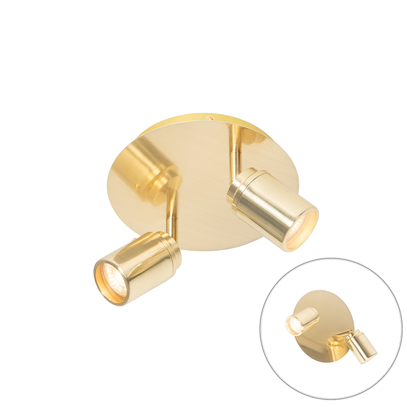 Modern Fürdőszoba Spotlámpa Sárgaréz 2-Lámpás Ip44 - Ducha – Qazqa