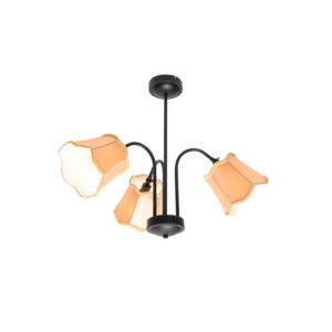 Klasszikus Mennyezeti Lámpa Fekete Aranyszínű Lámpabúrával 3-Lámpás - Nona – Qazqa