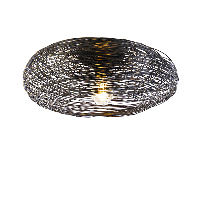 Design Mennyezeti Lámpa Fekete Ovális - Sarella – Qazqa