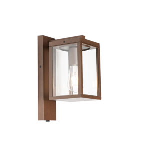 Kültéri Fali Lámpa Rozsdabarna Ip44 Szürkületi Érzékelővel - Charlois – Qazqa