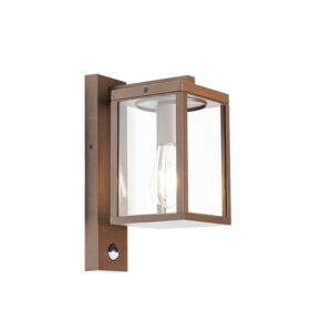 Kültéri Fali Lámpa Rozsdabarna Mozgásérzékelővel Ip44 - Charlois – Qazqa