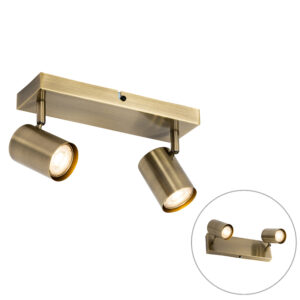 Modern Mennyezeti Lámpa Bronz 2-Lámpás Állítható Téglalap Alakú - Jeana – Qazqa