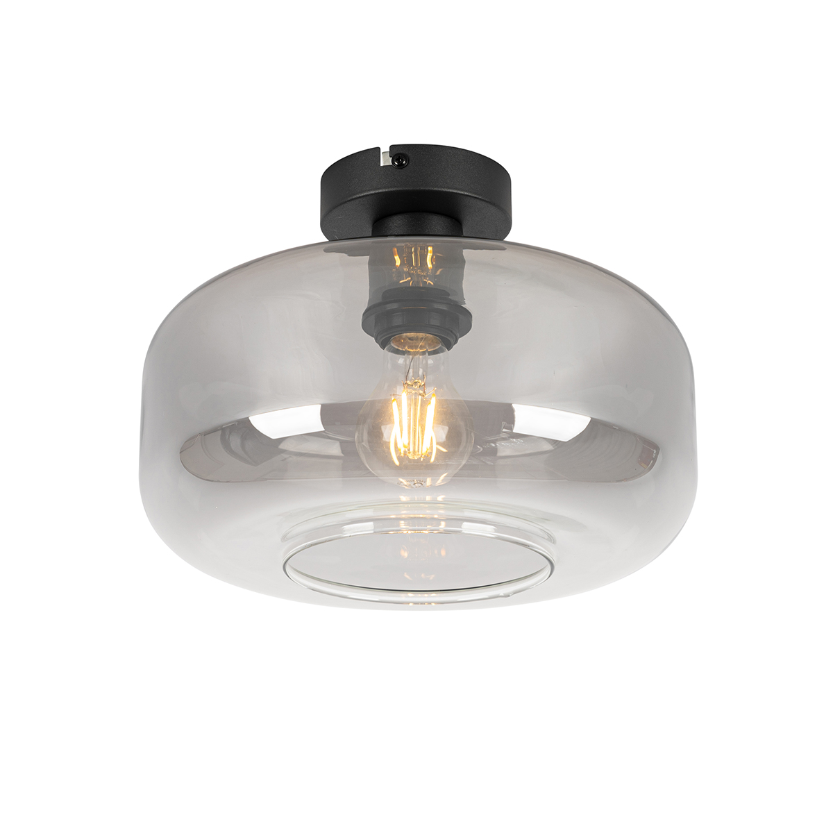 Okos Mennyezeti Lámpa Fekete Füstüveggel