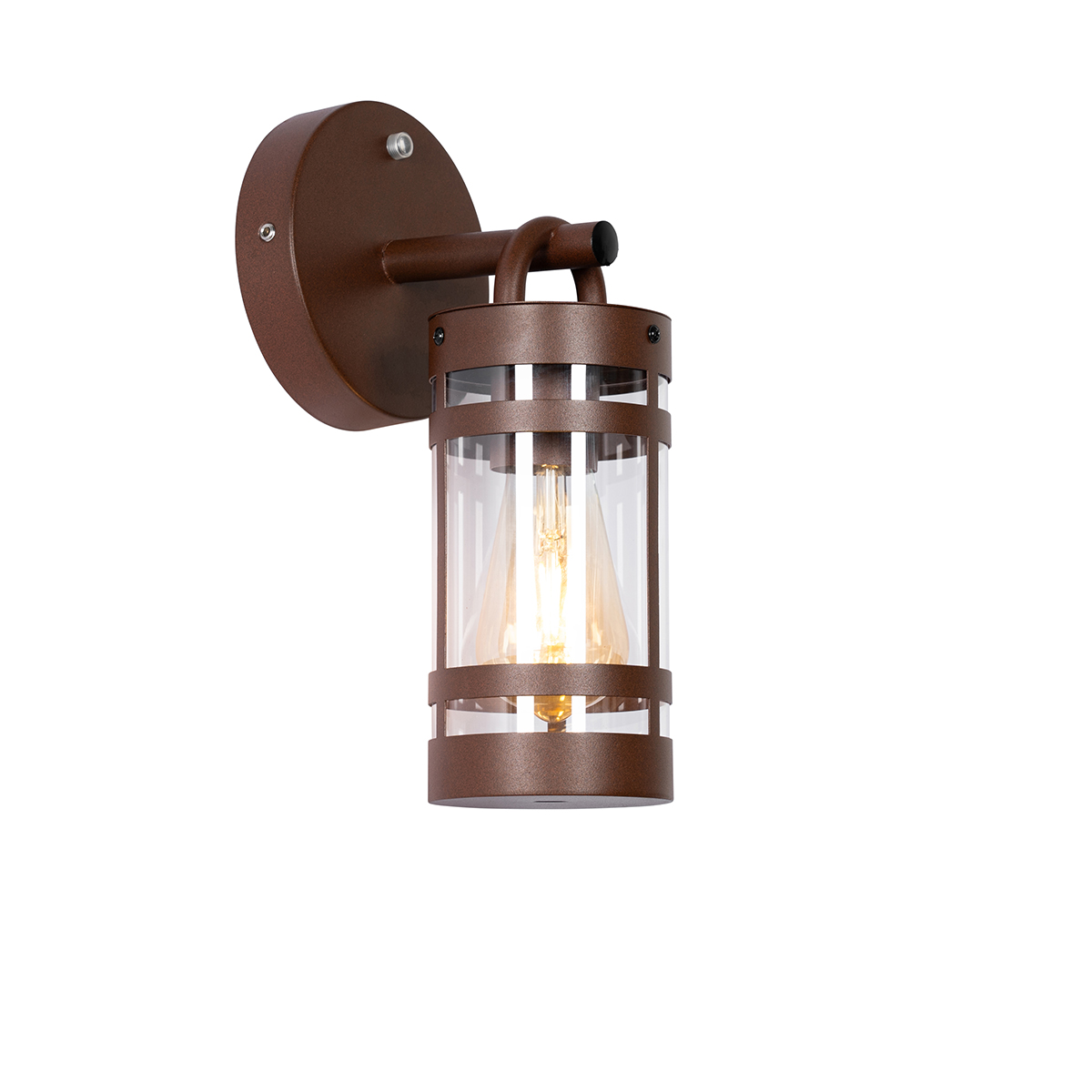 Kültéri Fali Lámpa Rozsdabarna Ip44 Szürkületi Érzékelővel - Ruben – Qazqa