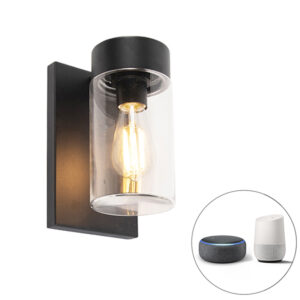 Okos Kültéri Fali Lámpa Fekete Ip44 Wifi-Vel St64 - Jarra – Qazqa
