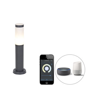 Okos Kültéri Lámpaoszlop Antracit 45 Cm Wifi-Vel P45 - Rox – Qazqa