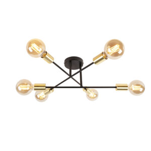 Okos Mennyezeti Lámpa Fekete Arannyal 6 Lámpás