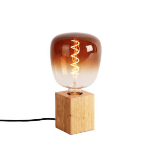 Rusztikus Asztali Lámpa Természetes Fából