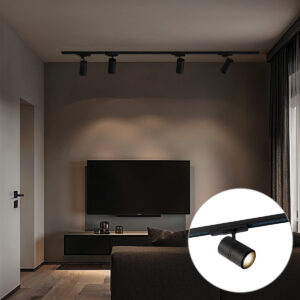 Modern 3 Fázisú Sínrendszer Fekete 4 Spotlámpával 3000-4000K - Ruler – Qazqa