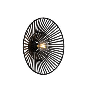 Keleti Fali Lámpa Fekete Bambuszból - Pua – Qazqa