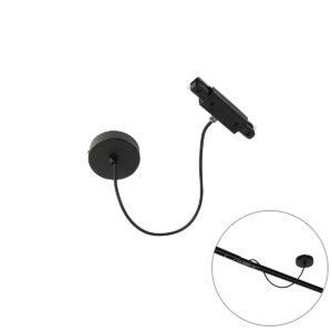 I tápegység kerek szerelőlappal 1 fázisú sínhez fekete - Jeana – QAZQA