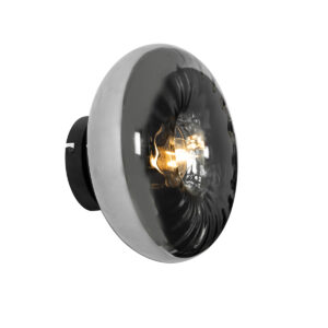 Art Deco Fali Lámpa Fekete Füstüveggel - Ayesha – Qazqa